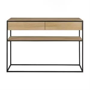 Oak Monolit 2 Drawer Console